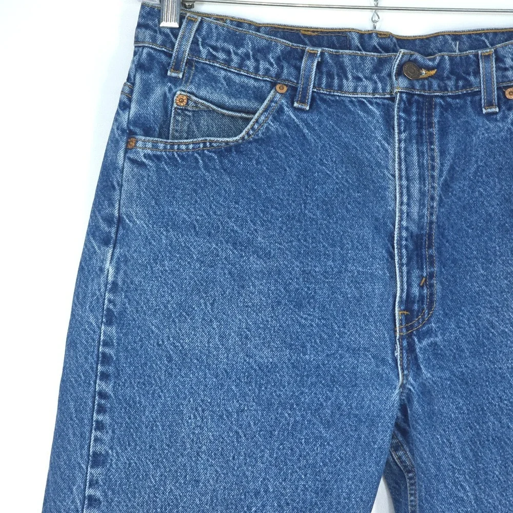 Levi's 505 Orange Tab Jeans Men's 36x32 Classic Medium Wash Vintage 90s Whiskers